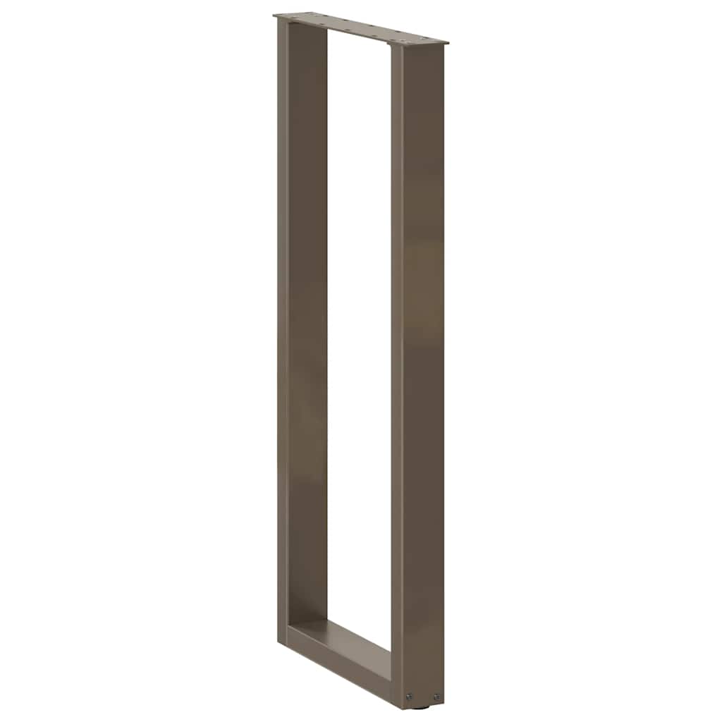 Gambe per tavolo da bar a forma di U 2 pz in acciaio naturale 50x(110-111) cm