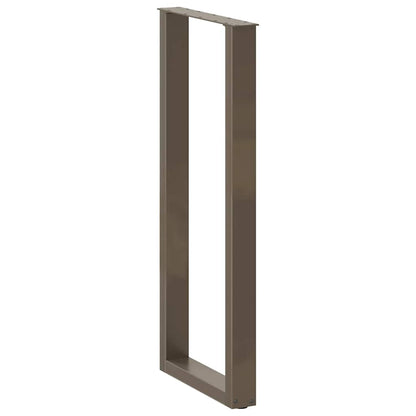 Gambe per tavolo da bar a forma di U 2 pz in acciaio naturale 50x(110-111) cm