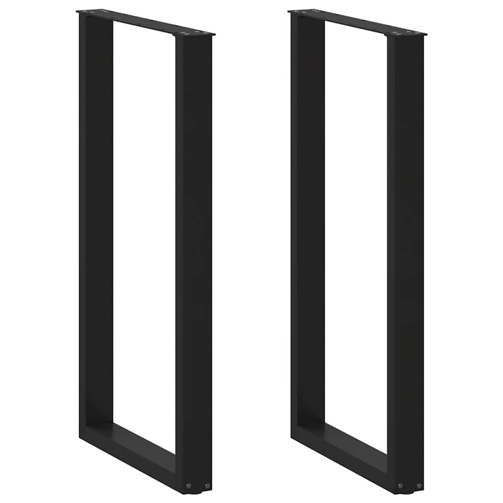 Gambe per tavolo da bar a forma di U 2 pz nere 60x(110-111) cm in acciaio