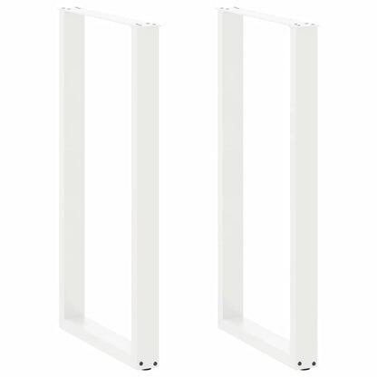 Gambe per tavolo da bar a forma di U 2 pz bianche 60x(110-111) cm in acciaio