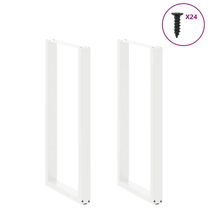 Gambe per tavolo da bar a forma di U 2 pz bianche 60x(110-111) cm in acciaio