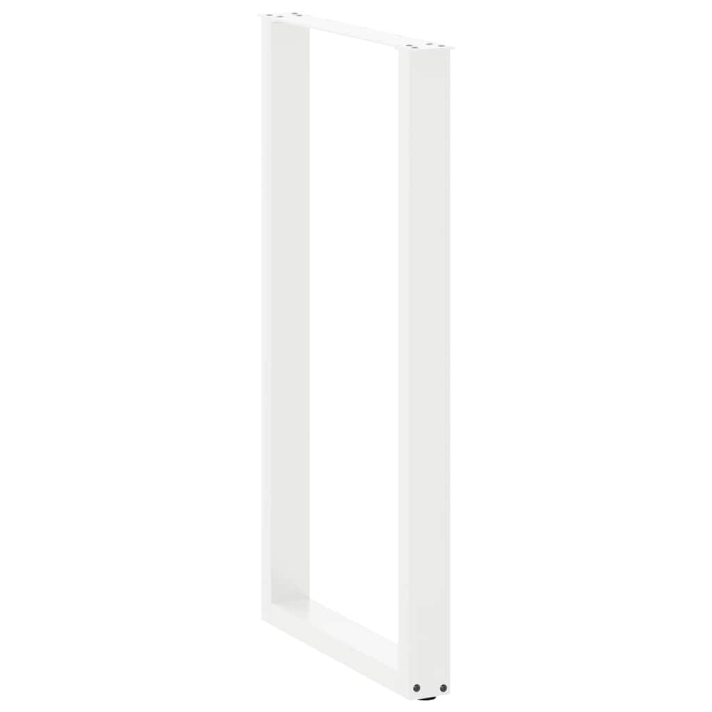 Gambe per tavolo da bar a forma di U 2 pz bianche 60x(110-111) cm in acciaio