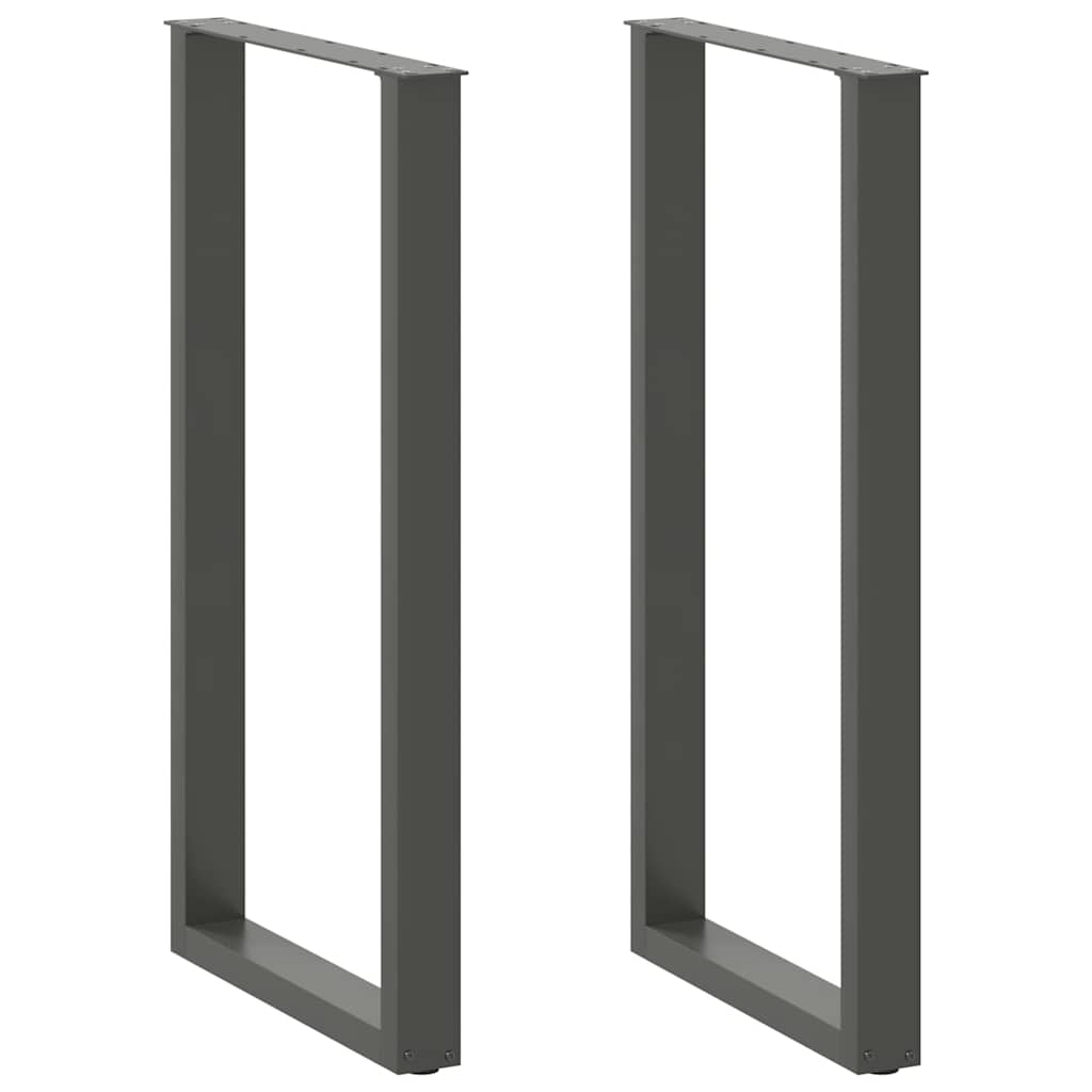 Gambe per tavolo da bar a forma di U 2 pz Antracite 60x(110-111) cm Acciaio
