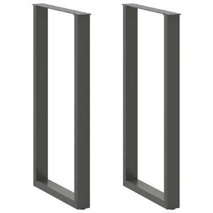 Gambe per tavolo da bar a forma di U 2 pz Antracite 60x(110-111) cm Acciaio