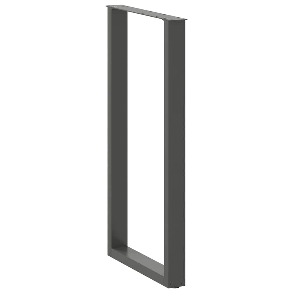 Gambe per tavolo da bar a forma di U 2 pz Antracite 60x(110-111) cm Acciaio