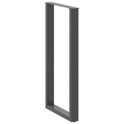 Gambe per tavolo da bar a forma di U 2 pz Antracite 60x(110-111) cm Acciaio