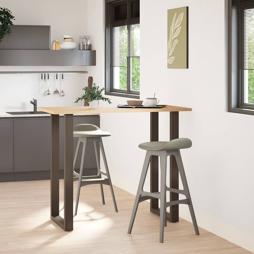 Gambe per tavolo da bar a forma di U 2 pz in acciaio naturale 60x(110-111) cm