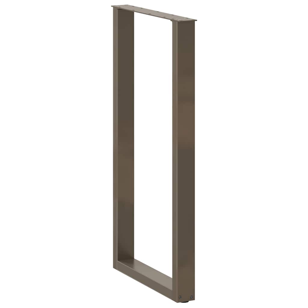 Gambe per tavolo da bar a forma di U 2 pz in acciaio naturale 60x(110-111) cm