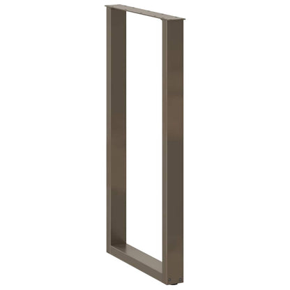 Gambe per tavolo da bar a forma di U 2 pz in acciaio naturale 60x(110-111) cm