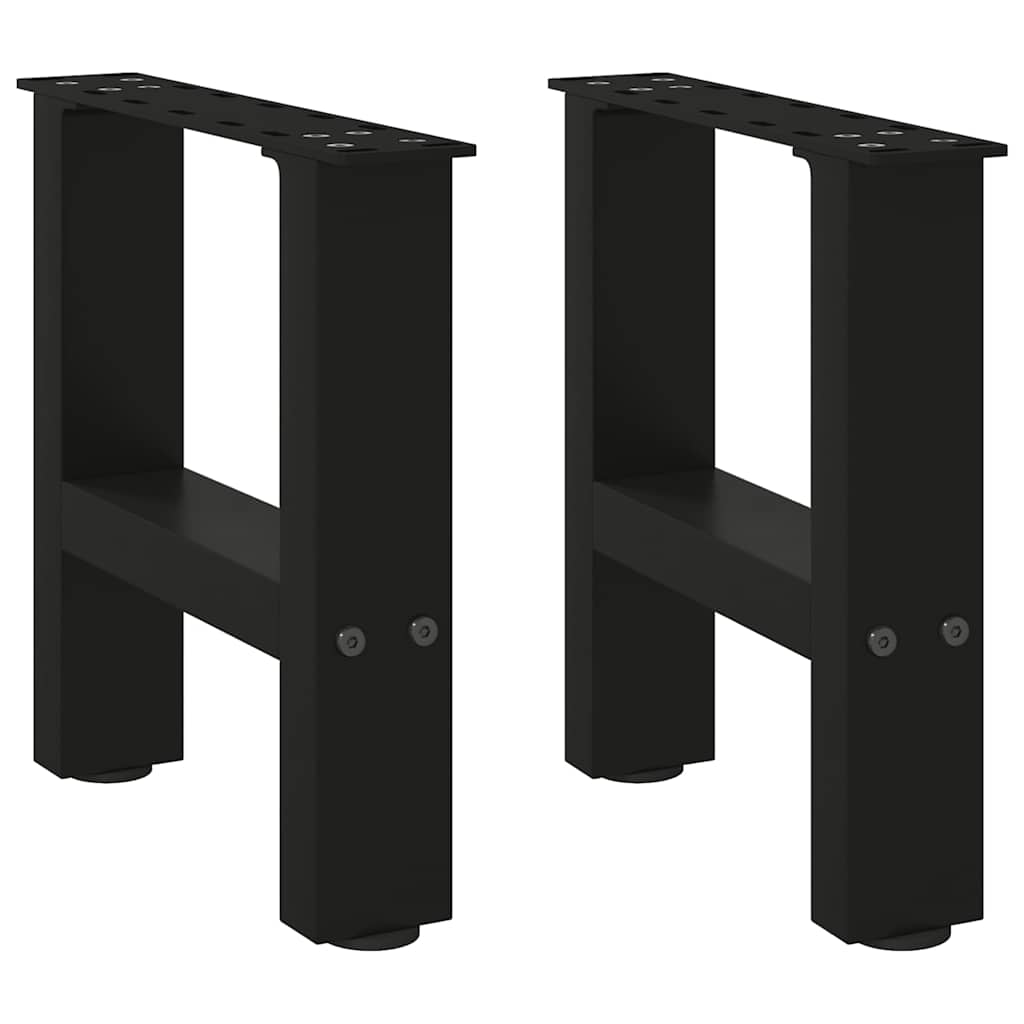 Gambe per Tavolino da CaffÃ¨ Nere 2 pz 30x(30-31) cm Acciaio