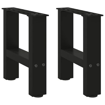 Gambe per Tavolino da CaffÃ¨ Nere 2 pz 30x(30-31) cm Acciaio