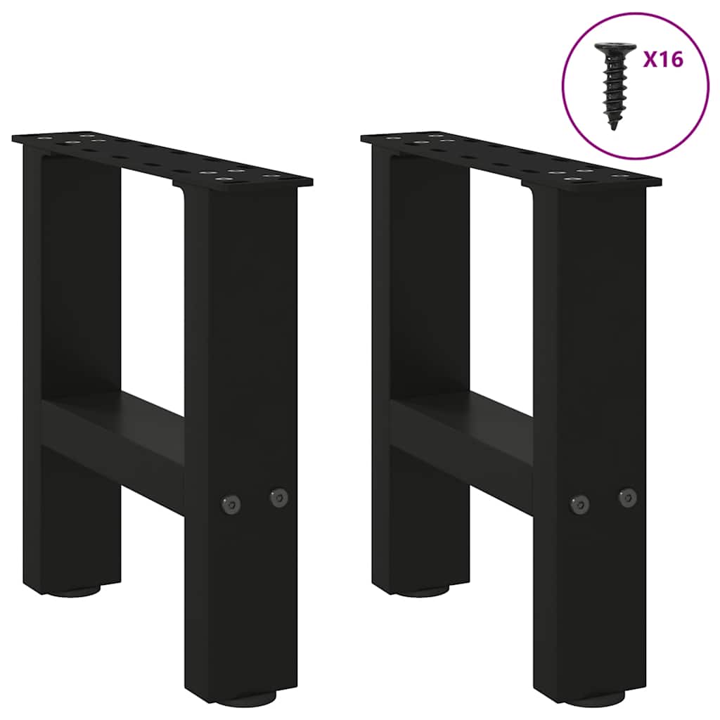 Gambe per Tavolino da CaffÃ¨ Nere 2 pz 30x(30-31) cm Acciaio