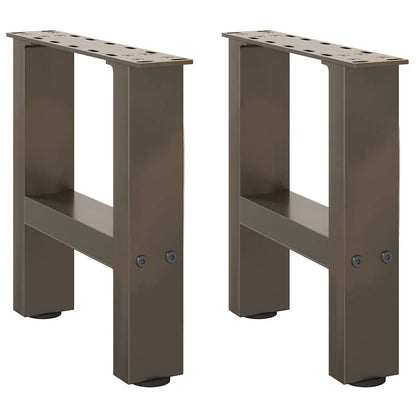 Gambe per Tavolino da CaffÃ¨ in Acciaio Naturale 2 pz 30x(30-31) cm Acciaio