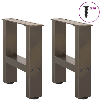 Gambe per Tavolino da CaffÃ¨ in Acciaio Naturale 2 pz 30x(30-31) cm Acciaio