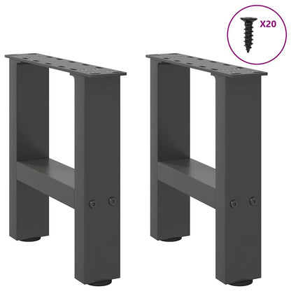 Gambe per Tavolino da CaffÃ¨ Antracite 2 pz 40x(30-31) cm Acciaio