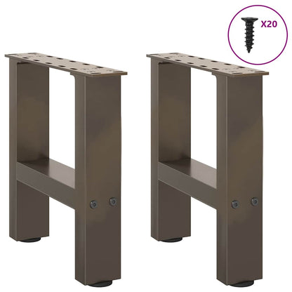 Gambe per Tavolino da CaffÃ¨ in Acciaio Naturale 2 pz 40x(30-31) cm Acciaio
