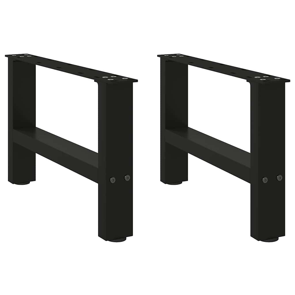Gambe per Tavolino da CaffÃ¨ Nere 2 pz 50x(30-31) cm Acciaio