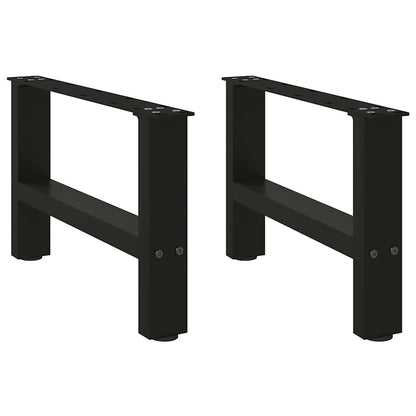 Gambe per Tavolino da CaffÃ¨ Nere 2 pz 50x(30-31) cm Acciaio