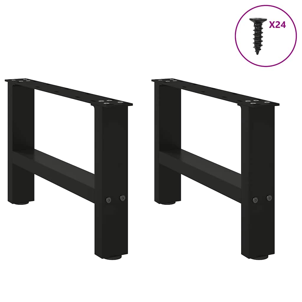 Gambe per Tavolino da CaffÃ¨ Nere 2 pz 50x(30-31) cm Acciaio