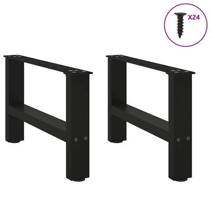 Gambe per Tavolino da CaffÃ¨ Nere 2 pz 50x(30-31) cm Acciaio