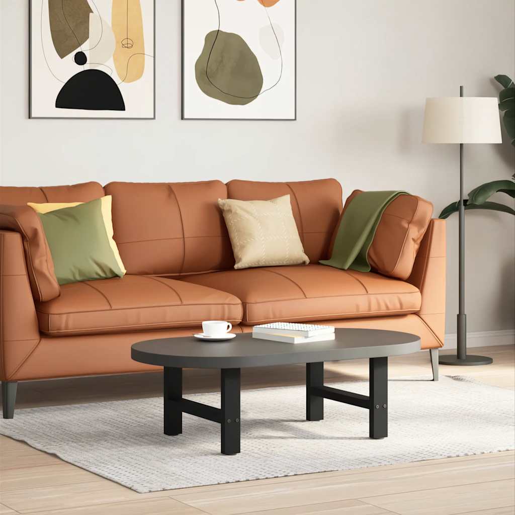 Gambe per Tavolino da CaffÃ¨ Nere 2 pz 50x(30-31) cm Acciaio