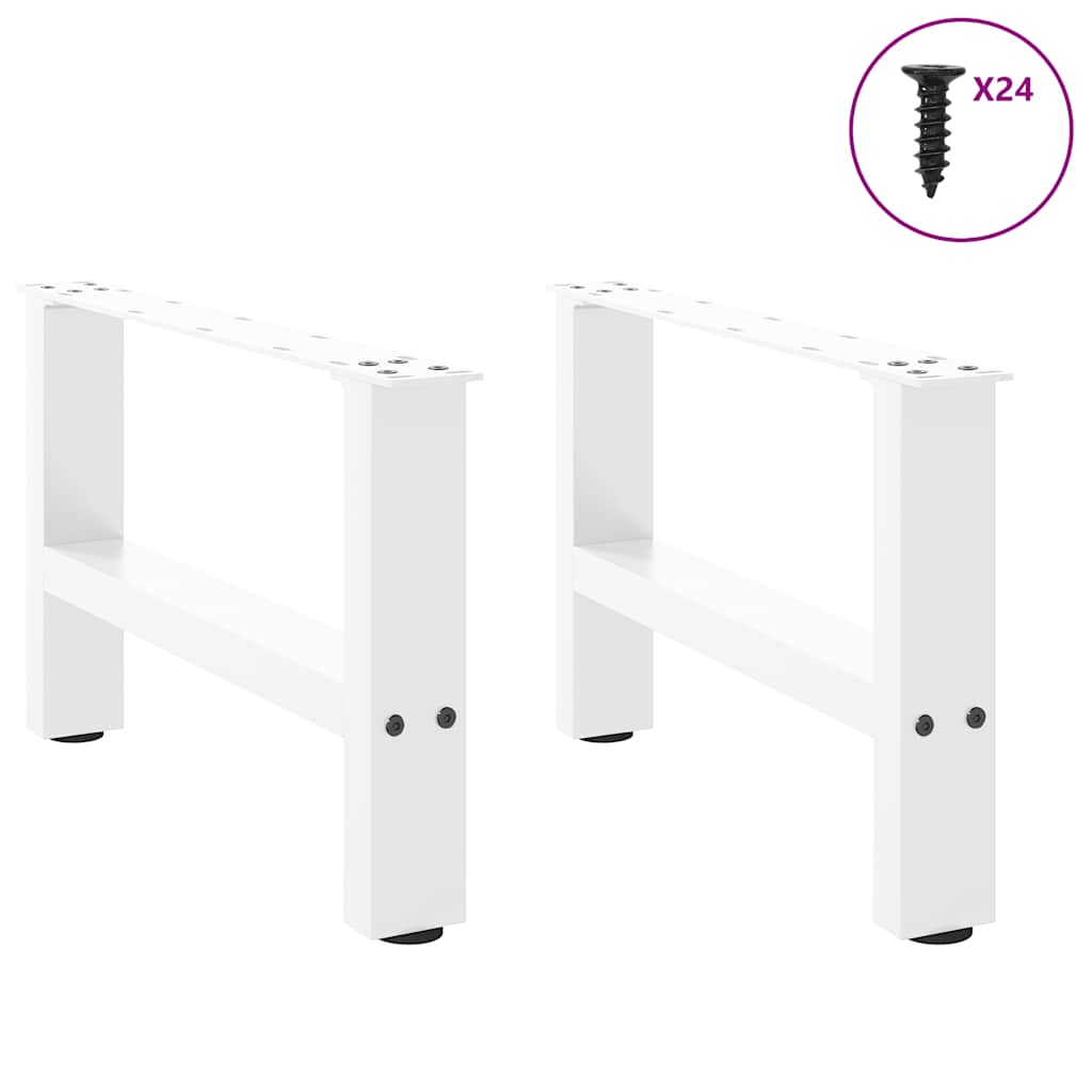 Gambe per Tavolino da CaffÃ¨ Bianche 2 pz 50x(30-31) cm Acciaio