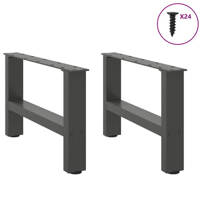 Gambe per Tavolino da CaffÃ¨ Antracite 2 pz 50x(30-31) cm Acciaio