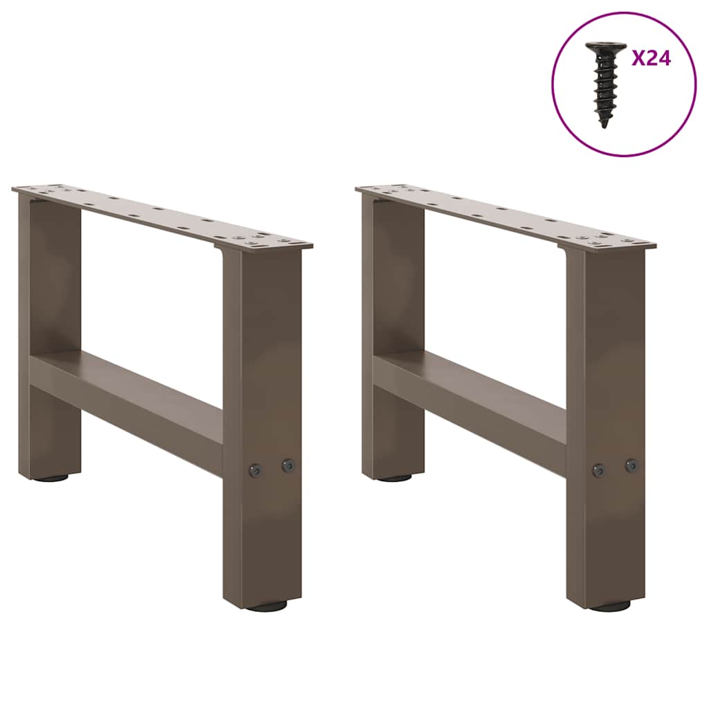 Gambe per Tavolino da CaffÃ¨ in Acciaio Naturale 2 pz 50x(30-31) cm Acciaio