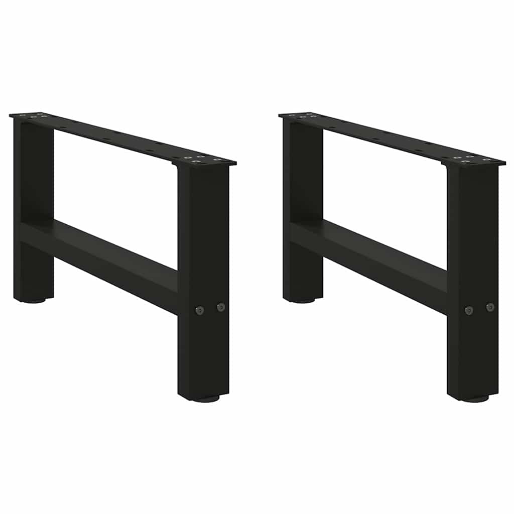 Gambe per Tavolino da CaffÃ¨ Nere 2 pz 60x(30-31) cm Acciaio