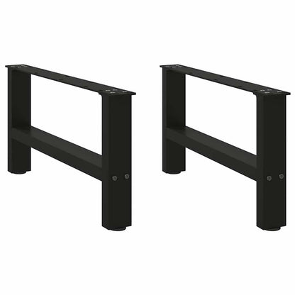 Gambe per Tavolino da CaffÃ¨ Nere 2 pz 60x(30-31) cm Acciaio