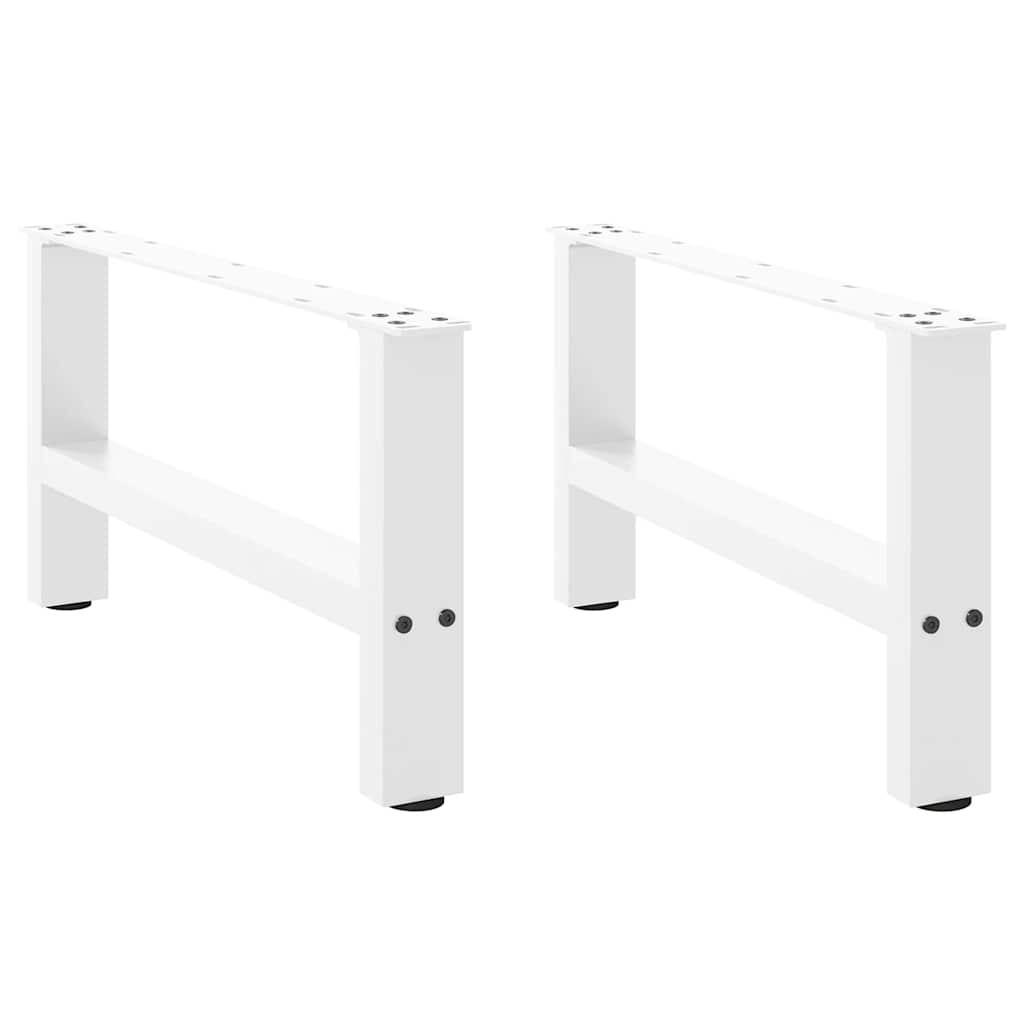 Gambe per Tavolino da CaffÃ¨ Bianche 2 pz 60x(30-31) cm Acciaio