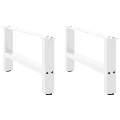 Gambe per Tavolino da CaffÃ¨ Bianche 2 pz 60x(30-31) cm Acciaio