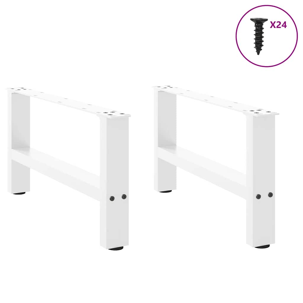 Gambe per Tavolino da CaffÃ¨ Bianche 2 pz 60x(30-31) cm Acciaio
