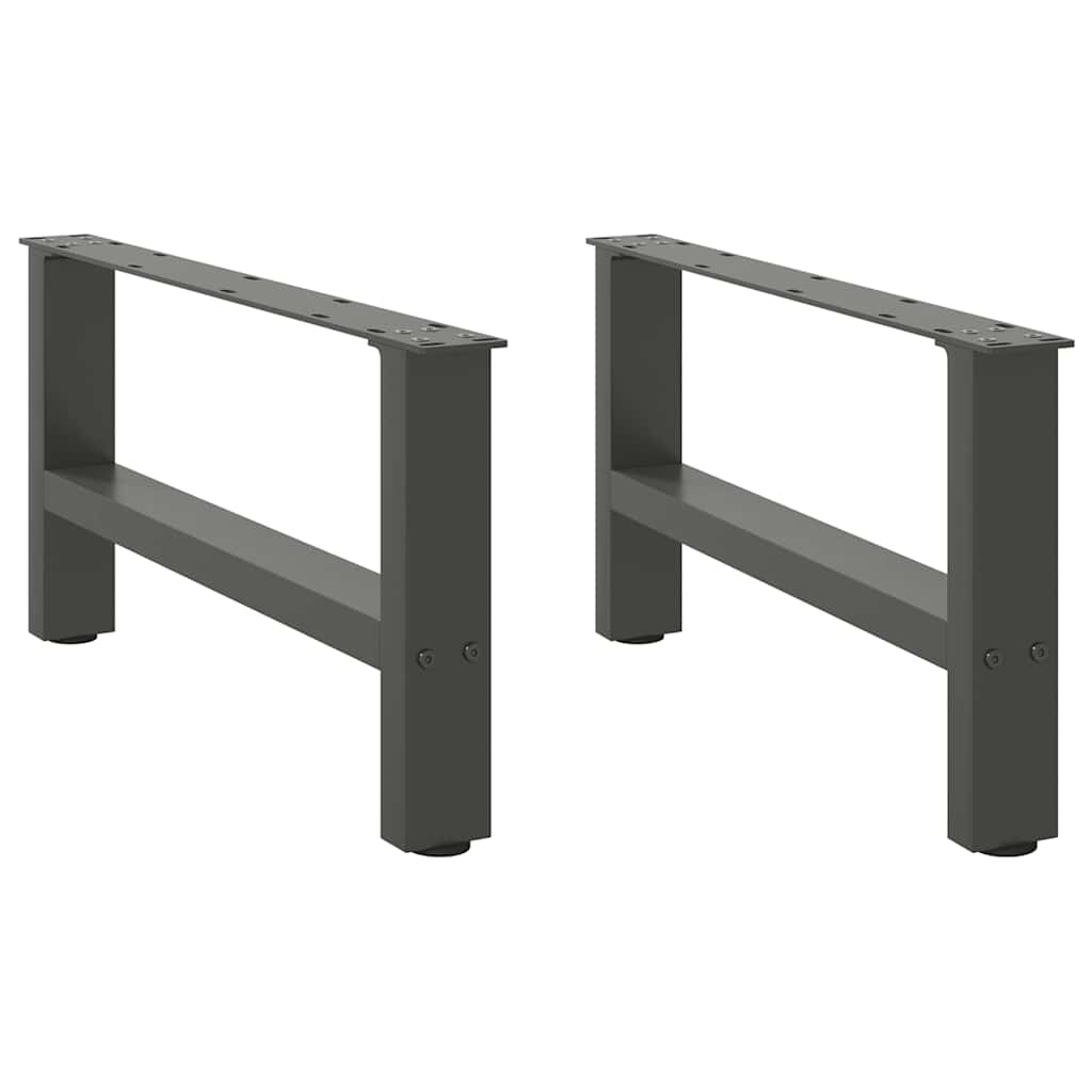 Gambe per Tavolino da CaffÃ¨ Antracite 2 pz 60x(30-31) cm Acciaio