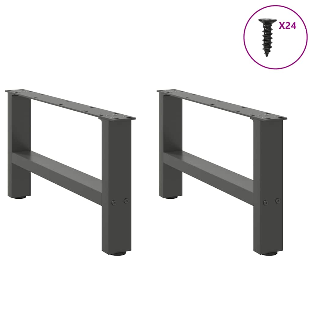 Gambe per Tavolino da CaffÃ¨ Antracite 2 pz 60x(30-31) cm Acciaio
