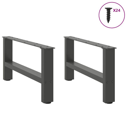 Gambe per Tavolino da CaffÃ¨ Antracite 2 pz 60x(30-31) cm Acciaio