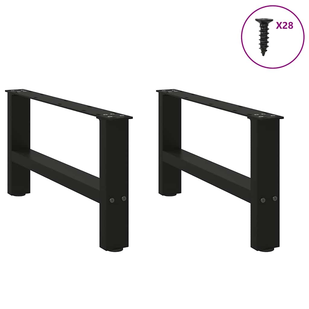 Gambe per Tavolino da CaffÃ¨ Nere 2 pz 70x(30-31) cm Acciaio