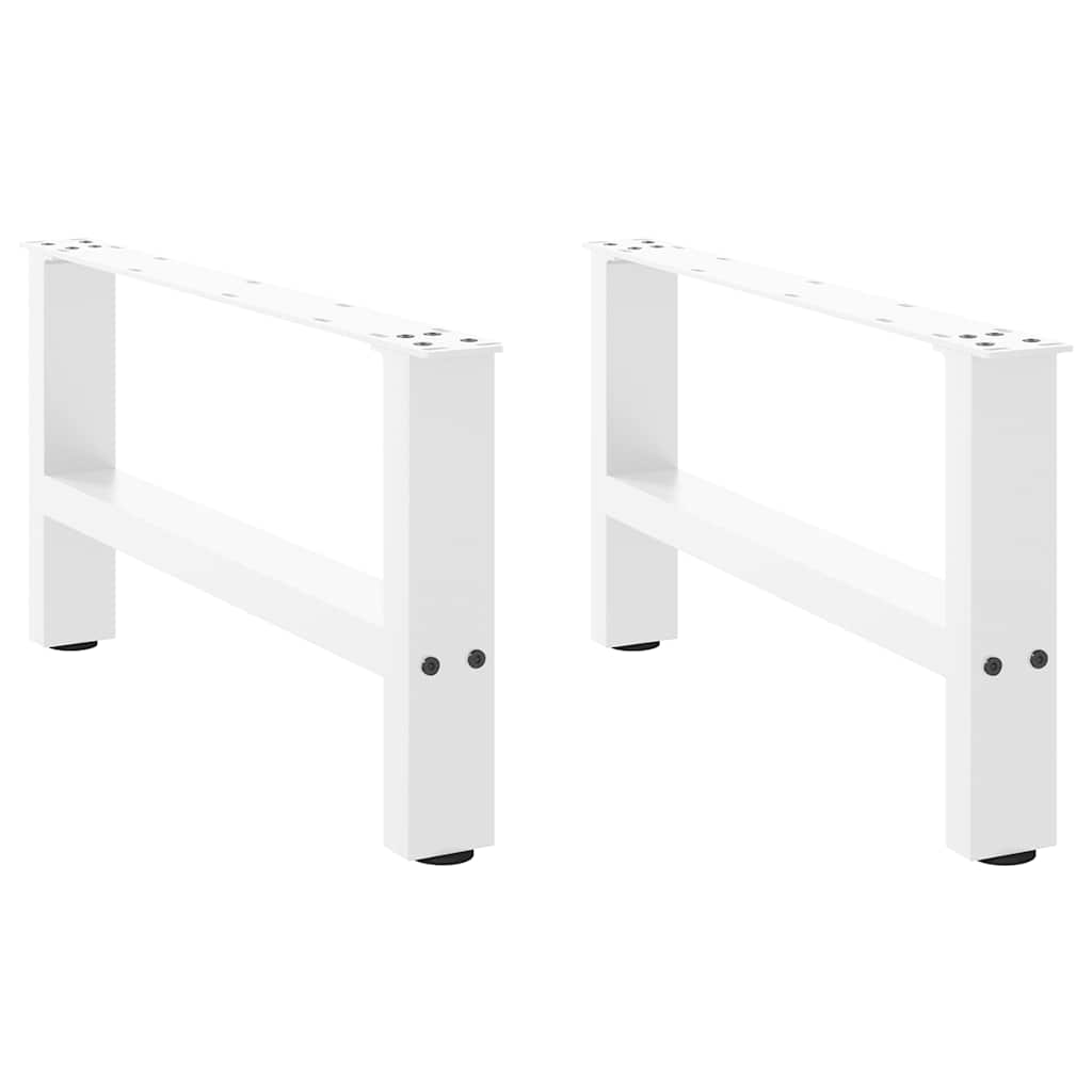 Gambe per Tavolino da CaffÃ¨ Bianche 2 pz 70x(30-31) cm Acciaio