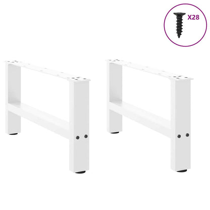 Gambe per Tavolino da CaffÃ¨ Bianche 2 pz 70x(30-31) cm Acciaio