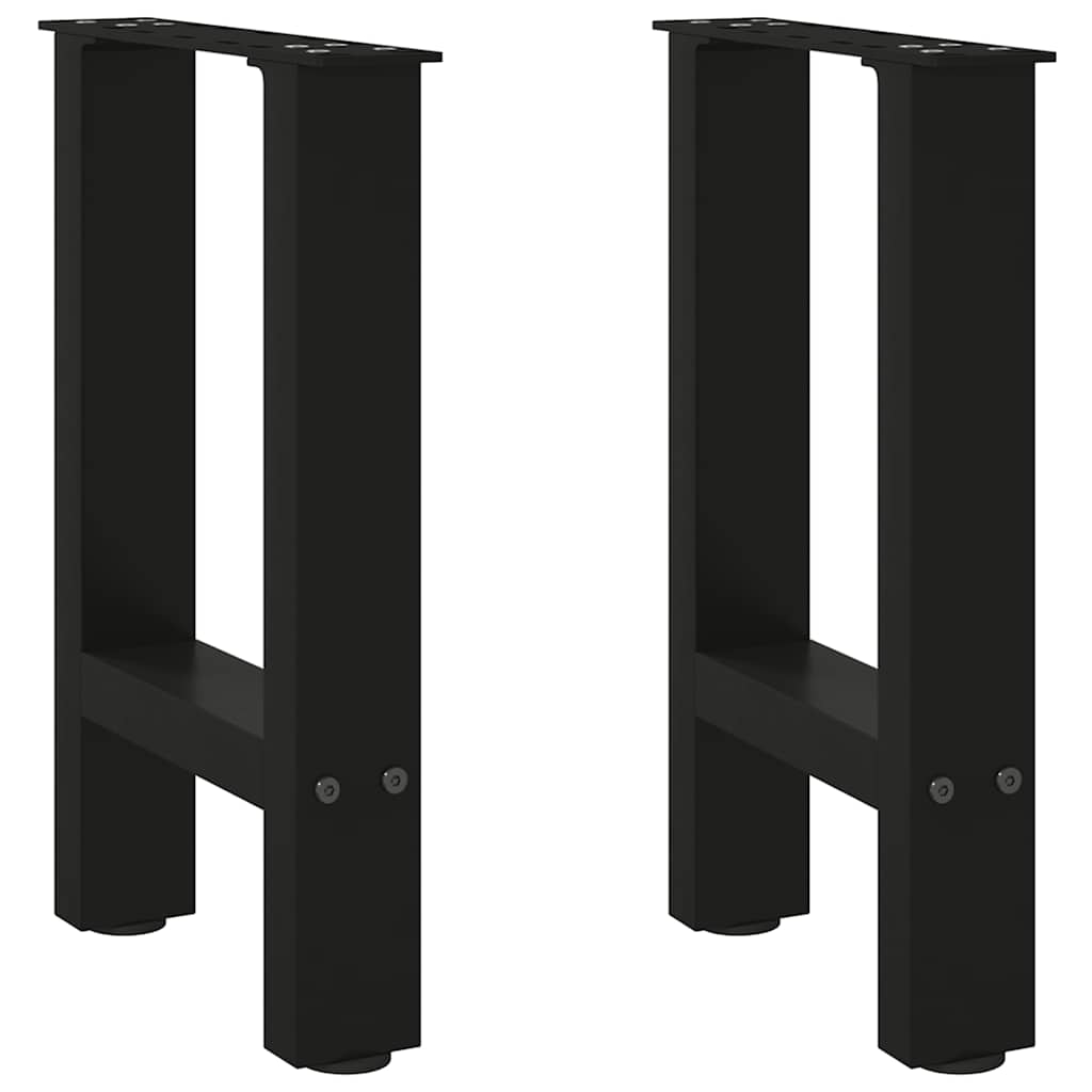 Gambe per Tavolino da CaffÃƒÂ¨ Nere 2 pz 28x(42-43) cm Acciaio