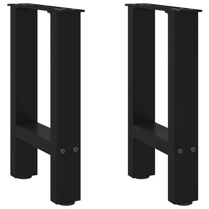 Gambe per Tavolino da CaffÃƒÂ¨ Nere 2 pz 28x(42-43) cm Acciaio