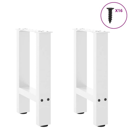Gambe per Tavolino da CaffÃ¨ Bianche 2 pz 28x(42-43) cm Acciaio