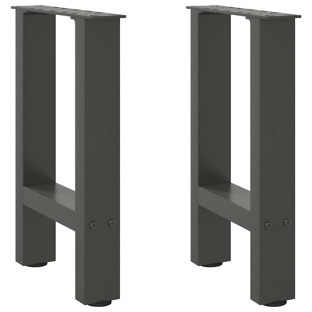 Gambe per Tavolino da CaffÃ¨ Antracite 2 pz 28x(42-43) cm Acciaio