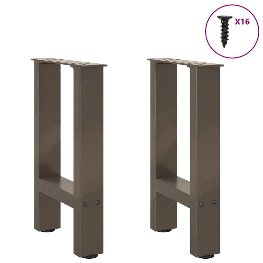 Gambe per Tavolino da CaffÃ¨ in Acciaio Naturale 2 pz 28x(42-43) cm Acciaio