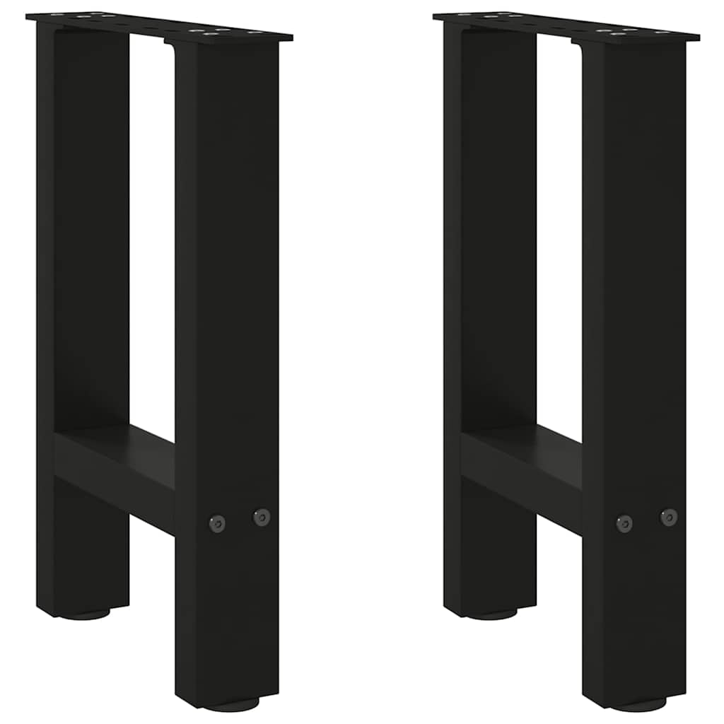 Gambe per Tavolino da CaffÃƒÂ¨ Nere 2 pz 38x(42-43) cm Acciaio