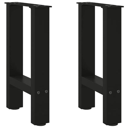 Gambe per Tavolino da CaffÃƒÂ¨ Nere 2 pz 38x(42-43) cm Acciaio