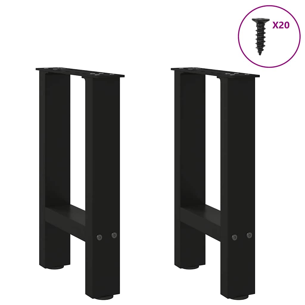 Gambe per Tavolino da CaffÃƒÂ¨ Nere 2 pz 38x(42-43) cm Acciaio
