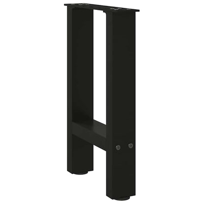 Gambe per Tavolino da CaffÃƒÂ¨ Nere 2 pz 38x(42-43) cm Acciaio