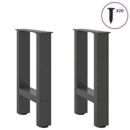 Gambe per Tavolino da CaffÃ¨ Antracite 2 pz 38x(42-43) cm Acciaio