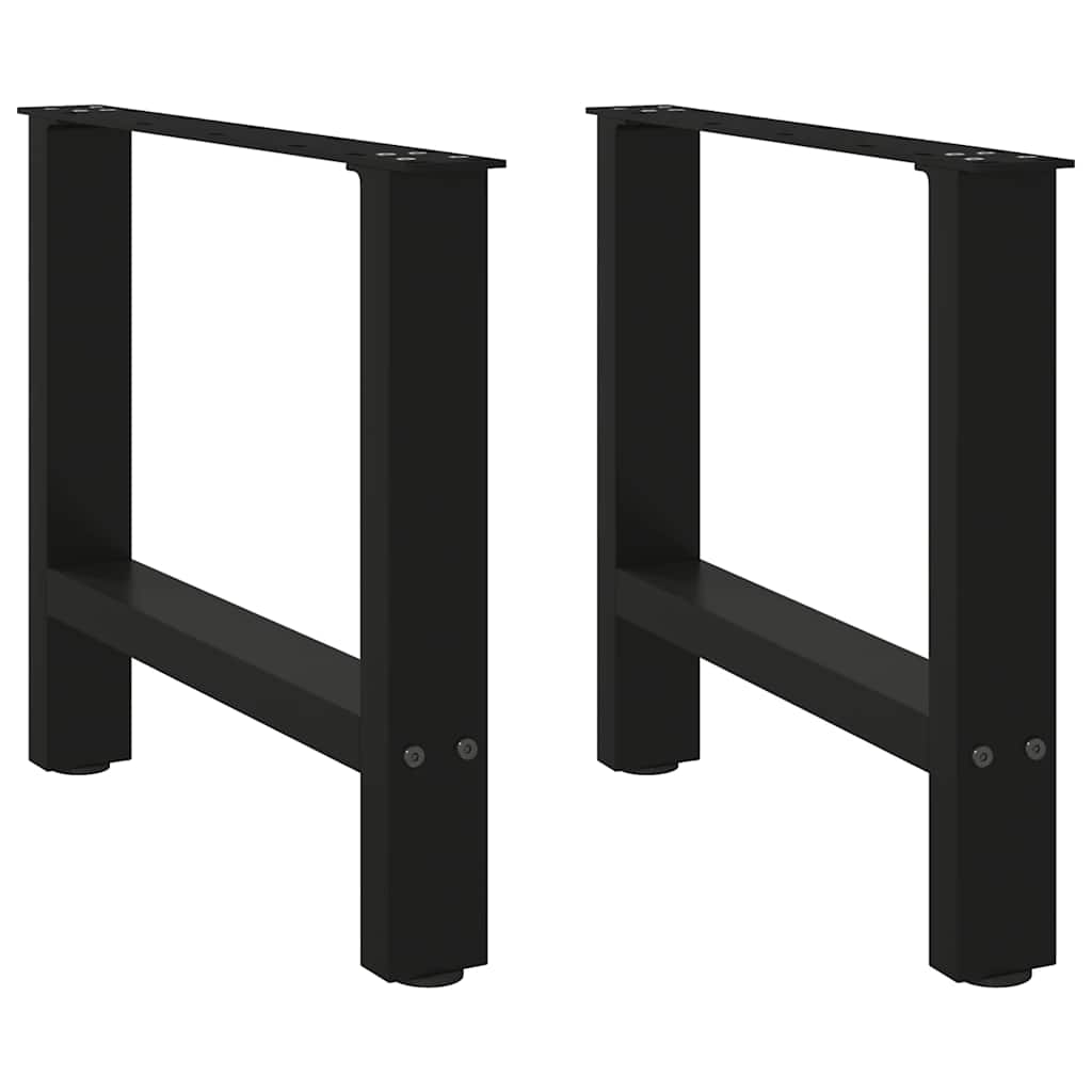Gambe per Tavolino da CaffÃ¨ Nere 2 pz 50x(42-43) cm Acciaio